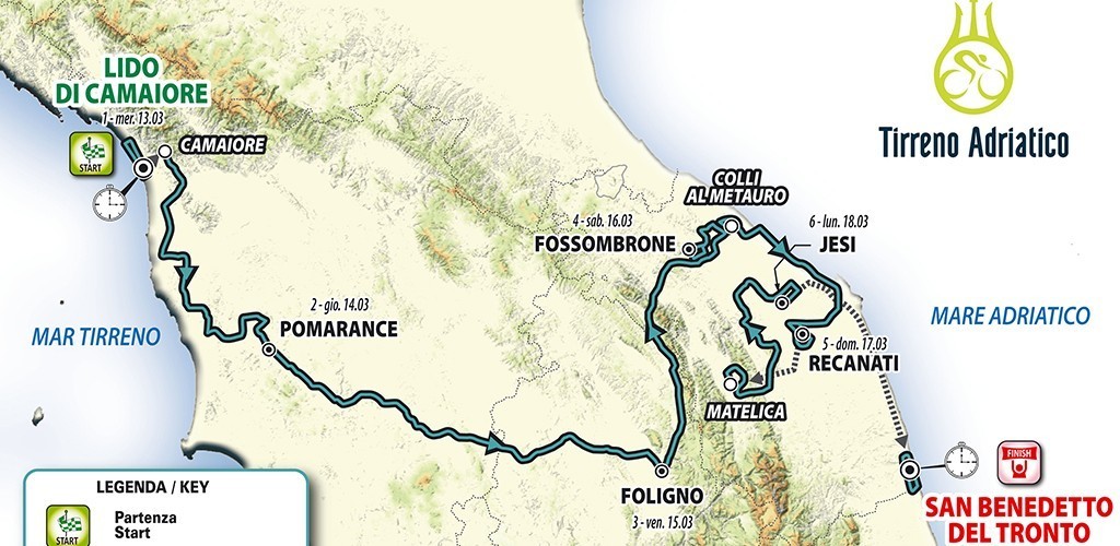 Percorso2019 Tirreno Adriatico