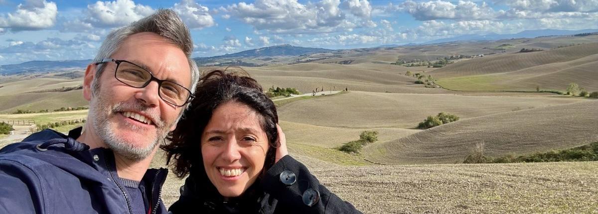 marta and alberto exploring tuscany and Lajatico